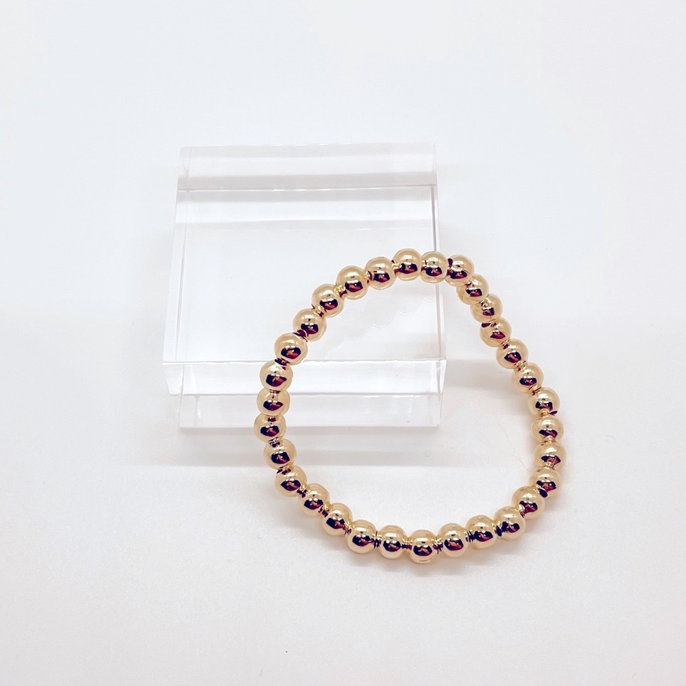 Handmade Gold Large Beaded Bracelet